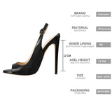 Onlymaker Women's Peep Toe 12cm Thin High Heels Pumps Sandals Ladies Shoes Open Toe Big Size Summer Stiletto