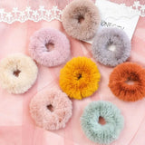 New Winter Plush Scrunchies Women Girls Imitation Mink Elastic Hair Rubber Bands Accessories Tie Hair Ring Holder