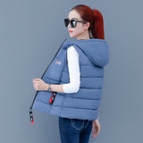 Autumn And Winter 2023 Women's Cotton Vest Loose And Thick Cotton Clothing Vest New Down Cotton Hooded Fashion Women's Horse Clip Coat-Outfit
