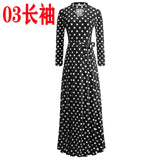 Spring Autumn Bohemia Flower Print Women's Dress Cuasla Hollow Out Long Sleeve Maxi Dresses Fashion Tunic Party Dress