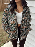 Women's Ins Camouflage Long-Sleeved Zipper Pocket Hoodie