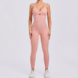 Zingj Adjustable Shoulder Strap Yoga Dance Belly Peach Hip Sports Stretch Tight Suit-Outfit