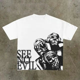 Street Printed Large T-Shirt Gothic 2025 Graphics T-Shirt Y2k Blouse Armed Gothic Men's Short Sleeves 211-1-Outfit