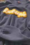 New Autumn Letter Towel Embroidered Long Sleeve Hoodies Women's Y2K Street Retro Joker Sweatshirts Couple Casual Loose