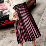 Hundred Folded Skirt Female Students 2025 Spring And Autumn New Korean Version Of High-Rise Half-Dress Mid-Long Long Skirts Appear