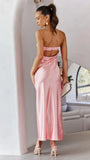 Zingj Spring And Summer New Temperament Famous Yuan Satin Hollow Out Back Wipe Chest Money Dress Long