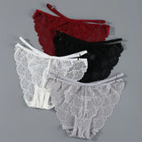 Lace Panties Ice Silk Seamless Panty Women Low Rise Sexy Transparent Floral Briefs Soft Cotton Crotch Underpants