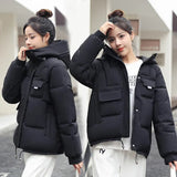 New 2022 Women Short Jacket Winter Thick Hooded Cotton Padded Coats Female Korean Loose Puffer Parkas Ladies