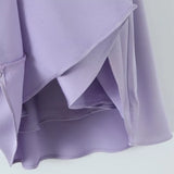 Purple Back Tie-Up Floral Embroidery Mini Dress-Outfit