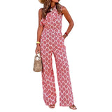 Spot 2025 Summer New Women's Fashion Diagonal Shoulder Sleeveless Long Print