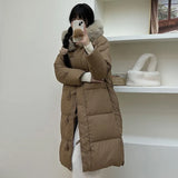 High Sense Fox Big Hair Collar Down Jacket Female 2024 Winter Thick Length Of The Square Button Warm Bestie Coat Tide-Outfit