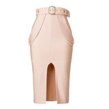 Bodycon Women's High Waist Bandage Skirt 2021 New Knee Length Midi Pencil Office Party Club Elegant Skirts