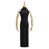 Zingj Trendy Women's Dress, Spicy Style, High Collar, Tight Body, Sleeveless Bag, Buttocks, Bottom-Bottomed Vest Dress, Long