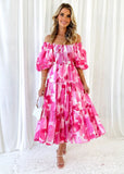 Zingj Summer Style New Hot Style Holiday Style Bubble Sleeve Print French Cake
