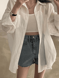 Lightweight Sheer Long Sleeve Blouse- Outfit