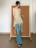 Y2k Aesthetic Sexy Backless Tank Top Women Sleeveless Streetwear Irregular Tanks Harajuku Bandage Hollow Out Grunge