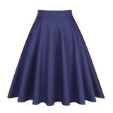 Summer Rockabilly Skirt Vintage 50s Floral High Waist Retro Hepburn Swing Cotton Women Clothing 60s Midi Casual