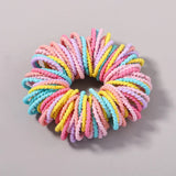 100Pcs/lot Hair Bands Girls Candy Color Elastic Rubber Band Hair Bands Child Baby Headband Scrunchie Kids Hair