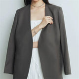 Suit Spring And Autumn New Cushion Shoulder Leisure Fashion Temperament Slim Thin Professional Gray Small Suit