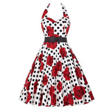Print Vintage Dress Women 2021 Summer Pin Up Sundress 50s 60S Rockbility Robe Femme Sexy A-Line Party Dress Vestidos