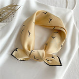 Square Silk Scarf Women Fashion Print Small Neck Scarfs Office Lady Hair Band Foulard Hand Kerchief Female Bandana