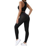 Zingj Tight Yoga Set Spell Net Sexy Sports Bra And Hip Pants Fitness Two Sets-Outfit