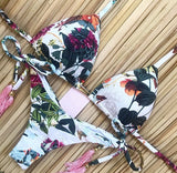 Bikini Set Women Swimwear Push Up Swimsuit Top Solid Bottom Print Brazilian Biquini Bathing Suit Swim Wear