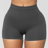 Hot Women Casual High Elastic Waist Tight Fitness Slim Skinny Dancing Shorts Solid Color Female Girl Exercise