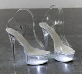 Light Up Glowing Shoes Woman Luminous Clear Sandals Women Platform Shoes Clear High Heel Transparent Stripper Wedding