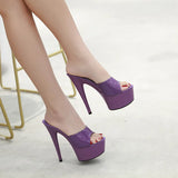 Zingj Patent Leather Drag Heels With Sexy Black Waterproof Platform Hate Day High Heel Sandals Female