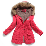 winter military coats women cotton wadded hooded jacket medium-long casual parka thickness plus size XXXL quilt snow