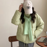 2024 Winter New Korean Version Sweet Shawl Small Down Jacket Female Thick Bread Clothing White Duck Down Coat Tide-Outfit