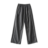 Piping Detail Wide Leg Track PantsOutfit