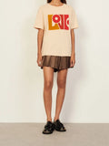 Spring and Summer New Letter Printing Cotton Round Neck Women Short-sleeved