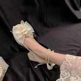 French Fairy Coarse Heel High Heels New With Skirt Design Elegant Heightening Legs Long Mary Jane
