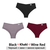 3PCS/Set Cotton Brazilian Panties Woman 2021 Female Panties Lingerie Sexy Thongs Woman Brazilian Pantys Plus Size