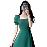 Zingj Dress Female 2024 Summer New Ins Tea Break Skirt Temperament Square Get Over The Knee Long Hepburn Style Little Black Skirt-Outfit