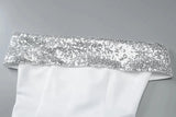 White Off-shoulder Sequin Strap Mini Dress- Outfit