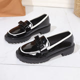 Lofu Shoes Women 2025 Spring And Summer New Roundhead With Thick Bottom Handy Korean Version Comfort Single