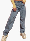 Classic Vintage Casual Wide-Leg Jeans Woman-Outfit