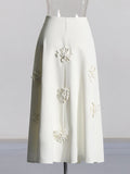 Spring 2025 New Niche Fashion Temperament Flower Stitching Design High-Waist Long-Singing Half-Dressed