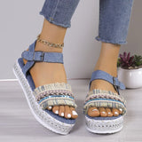 Zingj Sandals Women Popular Summer New Casual Round Head Thick Bottom Fish Mouth Color A Word With Fashion Buckle