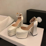 Wedding Shoes Wedding Shoes Wedding Dress Artifact Thick-Soled Waterproof Table Thick Heel 12Cm High Heels Presided Over The Performance