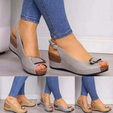 Summer Large-Size Women's Shoes Hot Heeled Fish Mouth Buckle Sandals
