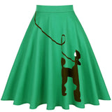 Retro Swing Skirt 50's 60's Poodle Rockabilly Grease Fancy Costume 1950s Girls 2022 Pinup High Waist Cotton