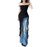 2024 Summer New Women's Solid Color Dress Street Fashion Word-Collar Sleeveless