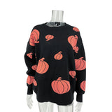 Winter Streetwear 2021 Gothic Ghost Pattern Knit Top Loose Long Sleeves Warm Fashion Girl Pullover sweater Sweater