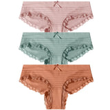 3PCS/Set Lace Cotton Panties Women Sexy Bow Briefs Soft Lingerie Female Briefs Panty Women's Underpants