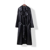 2021 oversized leather trench coat for women womens clothes Long soft faux leather Jacket