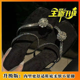 Temperament Cool Drag Woman 2025 New Set Of Toes Height Crystal And Fairy Sandals Square Dress Fashion